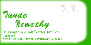 tunde nemethy business card